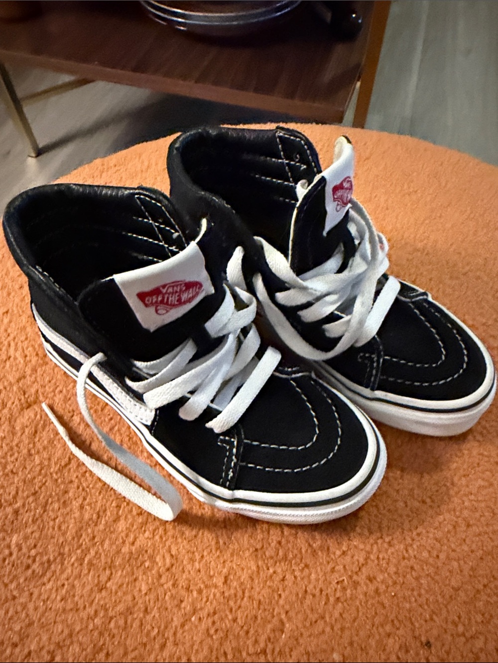 Vans Kids Black and White High-Top Sneakers kids 12
